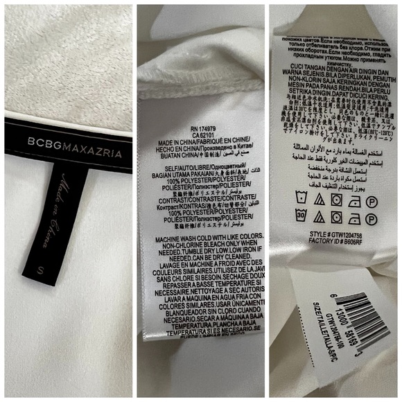 BCBGMaxAzria Wrap Top in Optic White womens size small - Picture 4 of 6